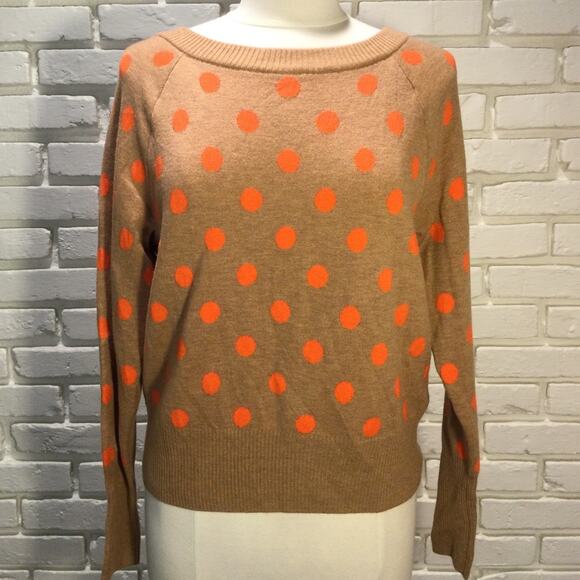 GAP Dotty Crazy Dot Boatneck Sweater Oatmeal Sz medium NWT - Picture 3 of 8